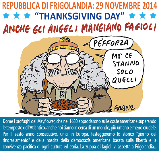 Festa del Thanksgiving Day a Frigolandia. Repubblica dell'arte, museo e redazione di FRIGIDAIRE e IL NUOVO MALE, rivista indipendente di satira in edicola in tutta Italia, diretta da Vincenzo Sparagna, coordinata e impaginata da Maila Navarra