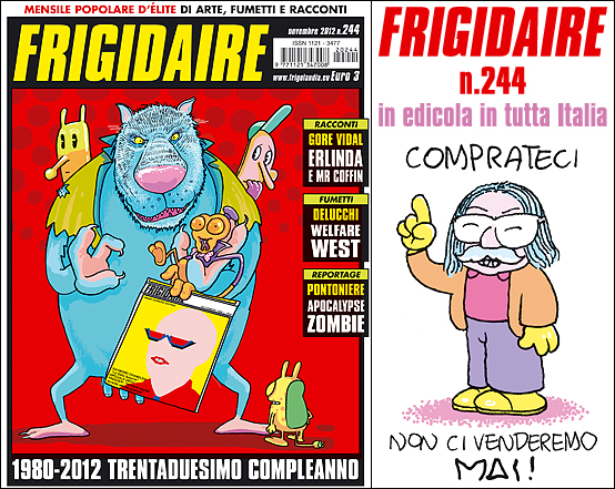 FRIGIDAIRE n.244 in edicola in tutta Italia, copertina di Ugo Delucchi e Maila Navarra